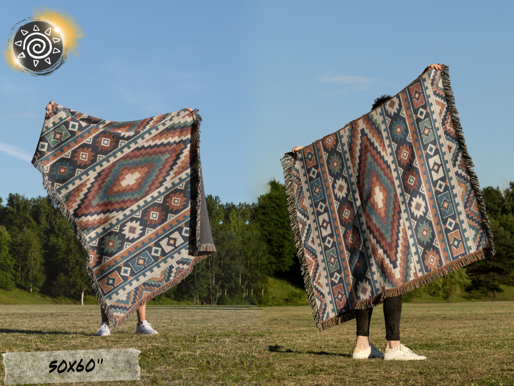 Woven Blanket - Aztec Theme